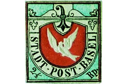 Самые ценные и редкие почтовые маркиБазельский голубь Basel Dove