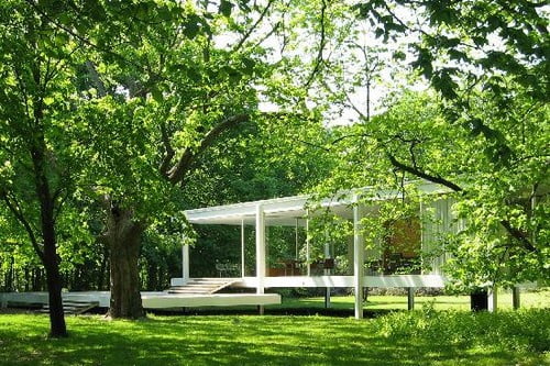 Топ 10 удивительные стеклянные зданий в миреДом Фарнсворта, Плано The Farnsworth House, Plano