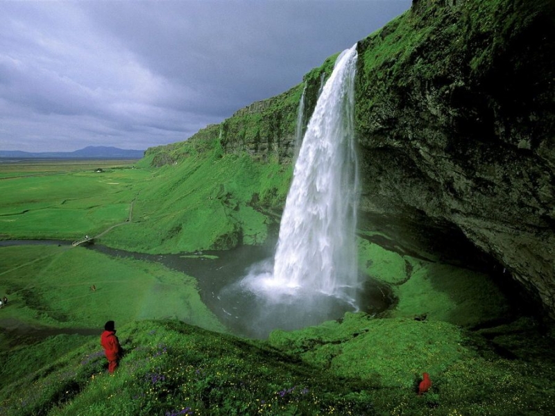 Водопад Исландии Iceland Waterfall